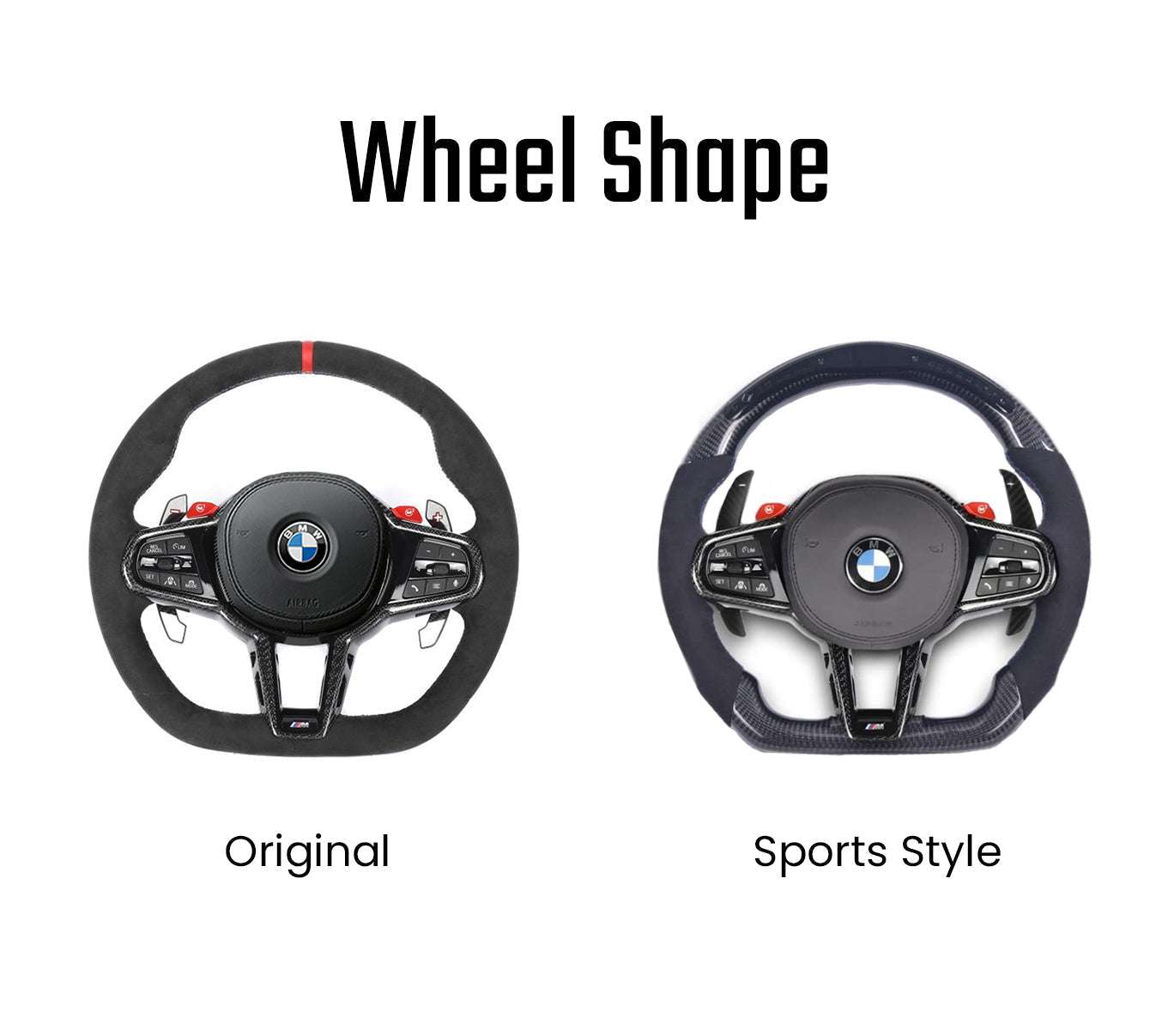 G30 Style Carbon Fiber Steering Wheel for BMW F1X F9X (2010-2018)